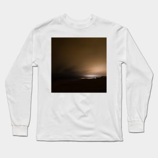 Beach of Carnon with an Illuminated Cloud Cover at Night Long Sleeve T-Shirt